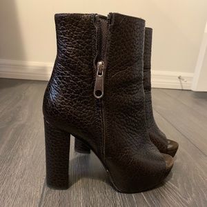 BRUNELLO CUCINELLI * MONILI ZIP PEEPTOE BOOTIE